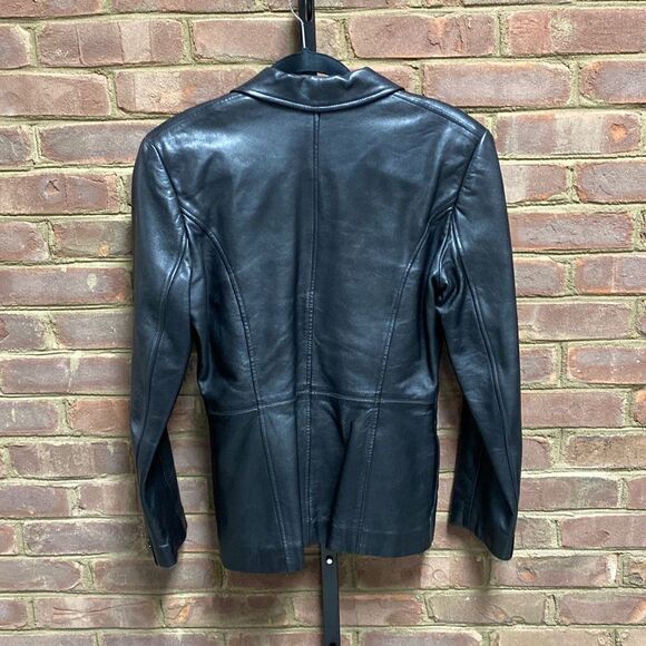 Cache Black Leather Jacket Size Small - Picture 3 of 9